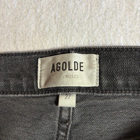 Agolde Ren Jeans Wide Leg Black Wash Denim High Rise Women's Size 27 - Picture 3 of 11